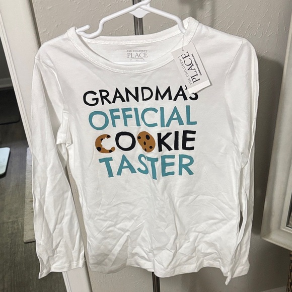 The Children's Place White and Blue Cookie Taster Long Sleeve Shirt - Picture 1 of 1